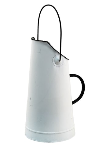 Clayre & Eef Deko-Kohlenschütte wit/zwart - (H)30 x Ø 15 cm