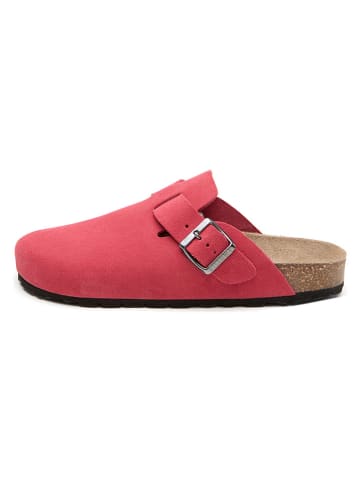billowy Leder-Clogs in Rot