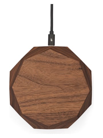 Oakywood Kabelloze lader ''Geometric'' walnoot - (H)3 x Ø 13 cm