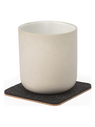 Oakywood 4er-Set: Untersetzer in Anthrazit - (L)9,5 x (B)9,5 cm