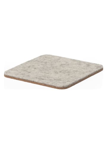 Oakywood 4er-Set: Untersetzer in Hellgrau - (L)9,5 x (B)9,5 cm