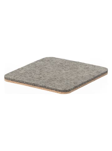 Oakywood 4er-Set: Untersetzer in Grau - (L)9,5 x (B)9,5 cm
