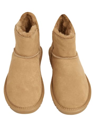 Pepe Jeans FOOTWEAR Leren winterboots lichtbruin