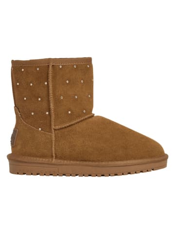 Pepe Jeans FOOTWEAR Leder-Winterboots in Hellbraun