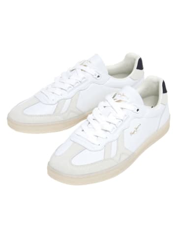 Pepe Jeans FOOTWEAR Skórzane sneakersy w kolorze białym