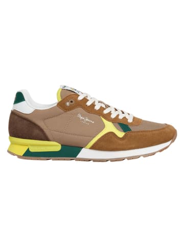 Pepe Jeans FOOTWEAR Leren hardloopschoenen lichtbruin