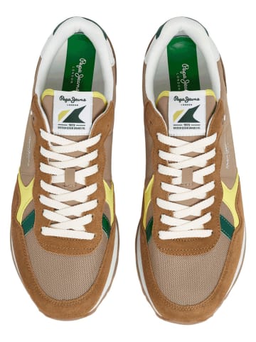 Pepe Jeans FOOTWEAR Leder-Laufschuhe in Hellbraun