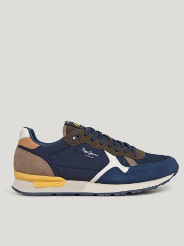 Pepe Jeans FOOTWEAR Skórzane buty w kolorze granatowo-oliwkowym do biegania