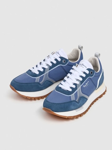 Pepe Jeans FOOTWEAR Leren hardloopschoenen blauw
