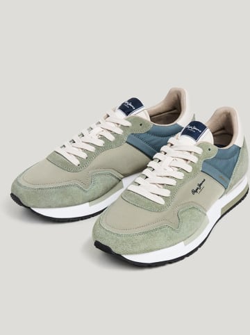 Pepe Jeans FOOTWEAR Leder-Laufschuhe in Grün