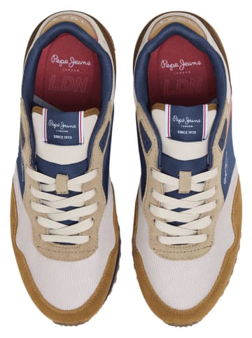 Pepe Jeans FOOTWEAR Skórzane buty w kolorze jasnobrązowo-granatowym do biegania