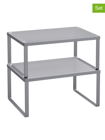 SONGMICS 2er-Set: Gewürzregale in Silber