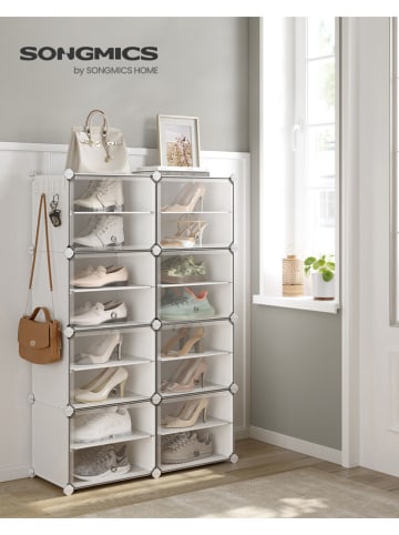 Songmics Schuhschrank in Weiß - (B)125 x (H)156 x (T)32 cm