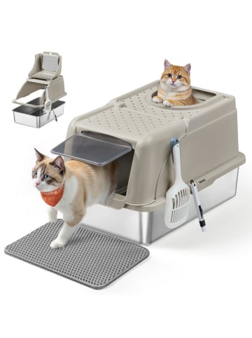 Feandrea Katzentoilette in Beige - (B)41 x (H)36,5 x (T)61 cm