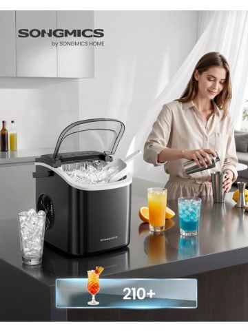 Songmics Eiswürfelbereiter in Schwarz - (B)25 x (H)32 x (T)31 cm