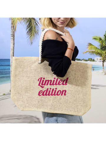 Summer Time Strandtasche ''Marina'' in Beige - (B)56 x (H)36 x (T)14 cm