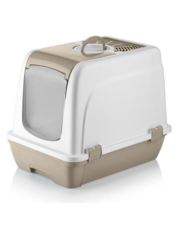 Paws&Whiskers Katzenklo in Weiß/ Beige - (B)39,5 x (H)47 x (T)55 cm
