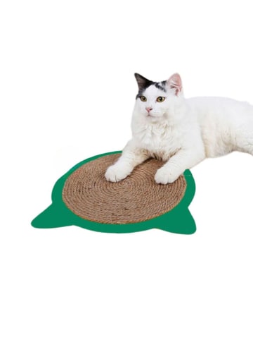 Paws&Whiskers Kratzmatte in Grün/ Hellbraun - Ø 29 cm