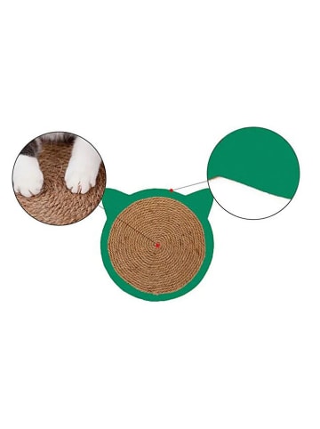 Paws&Whiskers Kratzmatte in Grün/ Hellbraun - Ø 29 cm
