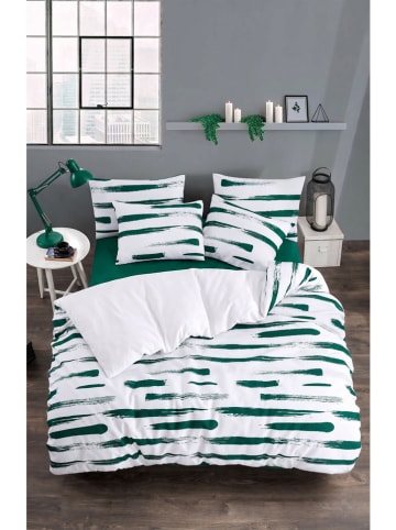 Colourful Cotton Komplet pościeli "Rushb" w kolorze biało-zielonym