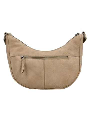 HIDE & STITCHES Leren schoudertas beige - (B)28 x (H)21 x (D)6 cm