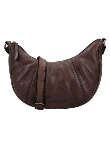 HIDE & STITCHES Leren schoudertas bruin - (B)28 x (H)21 x (D)6 cm