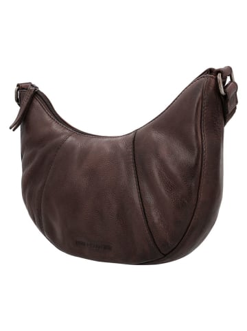 HIDE & STITCHES Leren schoudertas bruin - (B)28 x (H)21 x (D)6 cm