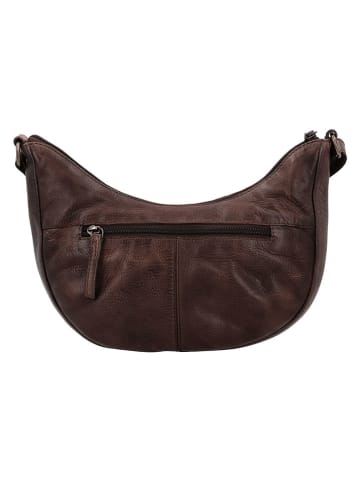 HIDE & STITCHES Leder-Umhängetasche in Braun - (B)28 x (H)21 x (T)6 cm