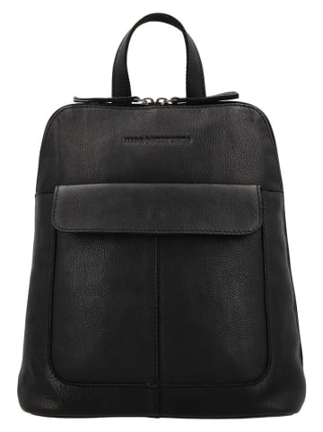 HIDE & STITCHES Leren rugzak zwart - (B)28 x (H)28 x (D)9 cm