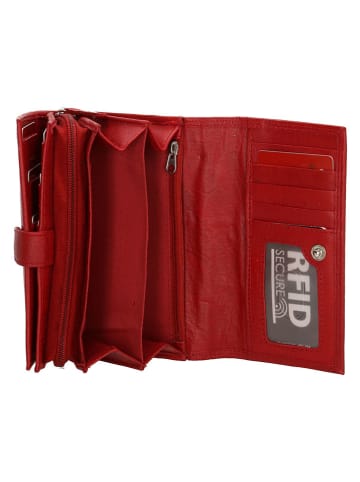 Beagles Leren portemonnee rood - (B)16 x (H)9,5 cm