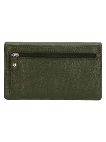 Beagles Skórzany portfel w kolorze khaki - 16 x 9 cm