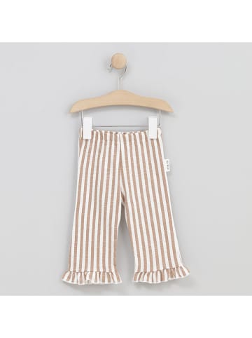 Cotton Fish Spodnie w kolorze beżowo-białym