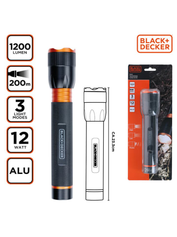 Black & Decker Latarka LED 12W w kolorze czarnym - wys. 23,3 cm