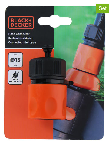 Black & Decker 2er-Set: Schlauch-Schnellkupplungen in Orange - 1/2'