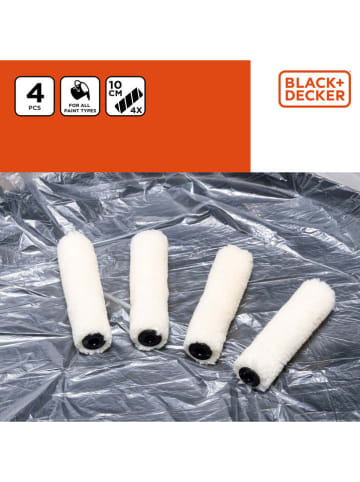Black & Decker Wałki malarskie (4 szt.) w kolorze kremowym - szer. 10 cm