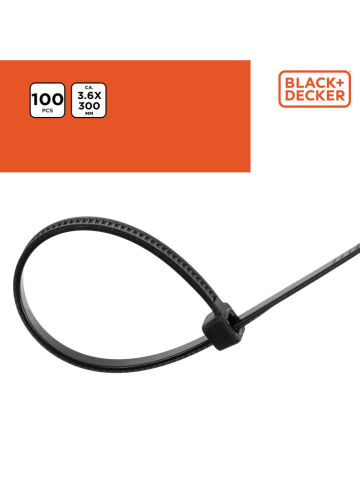Black & Decker Kabelbinder zwart - (L)30 cm, 100 stuks