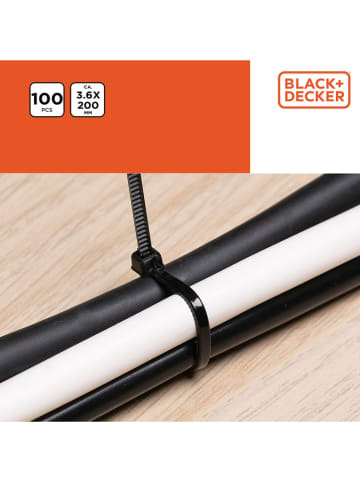 Black & Decker 2er-Set: Kabelbinder in Schwarz - (L)20 cm, 2x 100 Stück