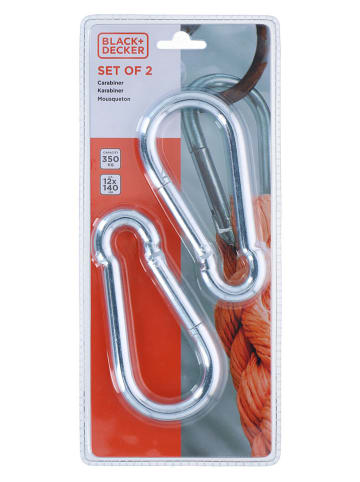 Black & Decker 2er-Set: Karabinerhaken in Silber