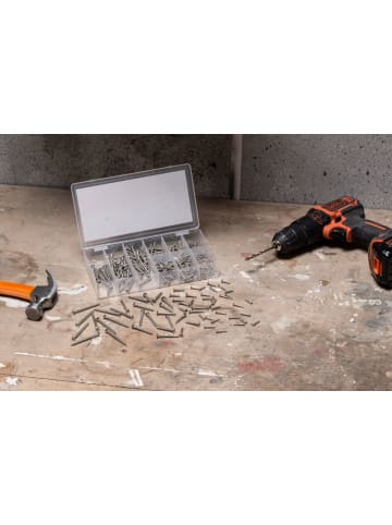 Black & Decker Wkręty (332 szt.) w kolorze srebrnym do płyt wiórowych