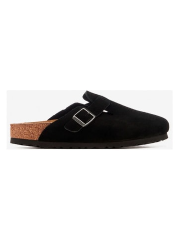 Birkenstock Leren clogs "Boston" zwart - wijdte S