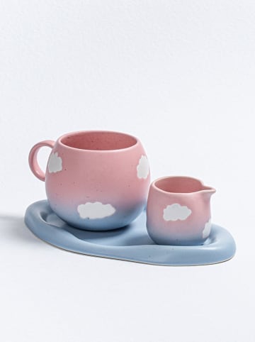 Egg Back Home Kubek jumbo "Cloud Sunset" w kolorze jasnoróżowo-błękitnym - 500 ml