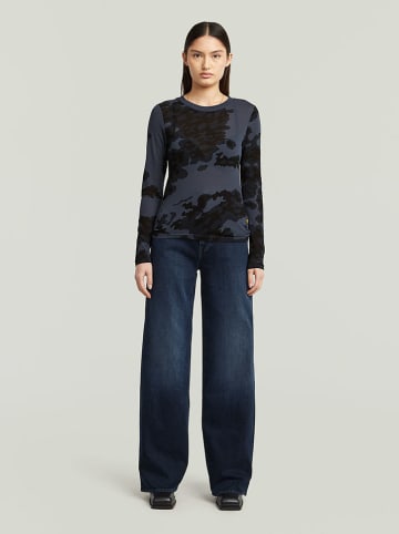 G-Star Longsleeve in Dunkelblau/ Schwarz