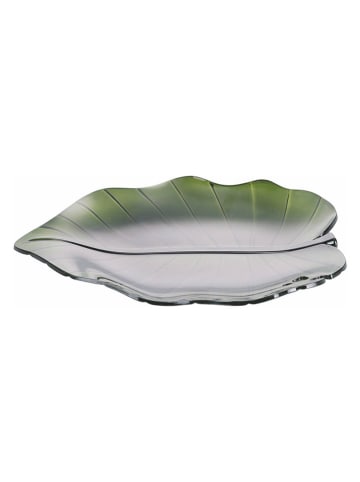 Villa d´Este Servierplatte ''Leaf'' in Grün - (L)28 x (B)25 cm
