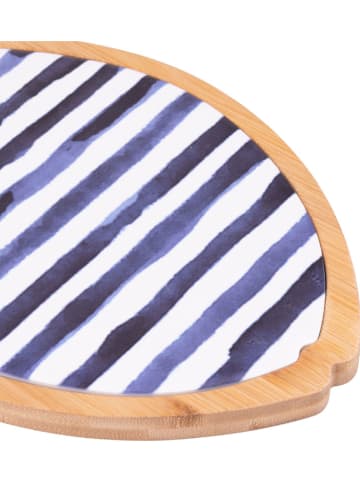 Villa d´Este Snijplank ''Ocean F.'' lichtbruin/donkerblauw/wit - (L)27,7 x (B)17 cm