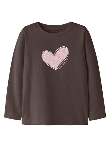 name it 2-delige set: longsleeves "Katelin" crème/bruin