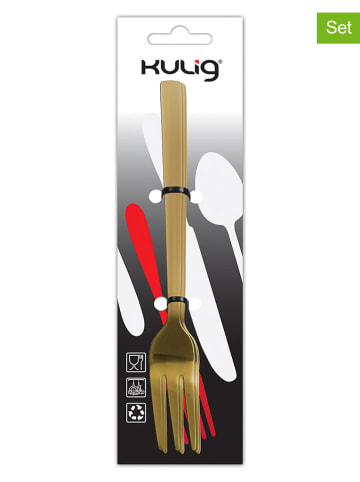 Vialli Design 3er-Set: Kuchengabeln in Gold - (L)15 cm