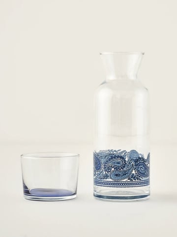 BELLA MAISON Karaf ''Paisley'' donkerblauw - 700 ml