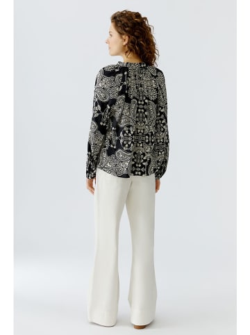 Oui Bluse in Schwarz/ Creme