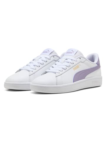 Puma Leder-Sneakers "Smash 3.0 L" in Weiß/ Lila