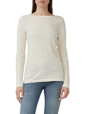 s.Oliver Longsleeve in Beige/ Weiß